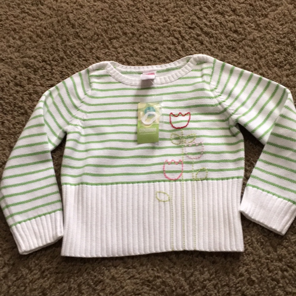 NWTs Vintage Tip Toe Tulip striped sweater Sz 4